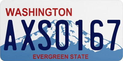 WA license plate AXS0167