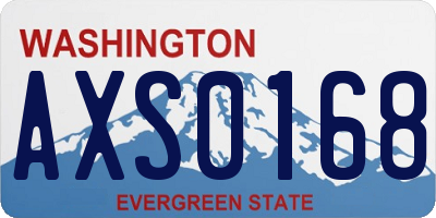 WA license plate AXS0168
