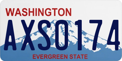 WA license plate AXS0174