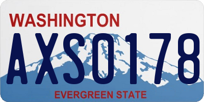 WA license plate AXS0178