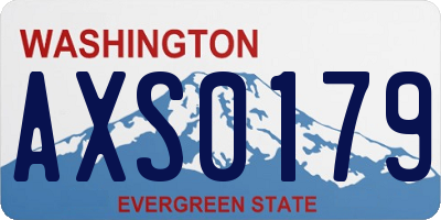 WA license plate AXS0179