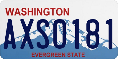 WA license plate AXS0181
