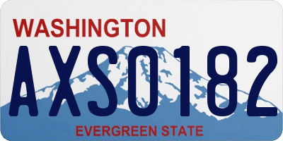 WA license plate AXS0182