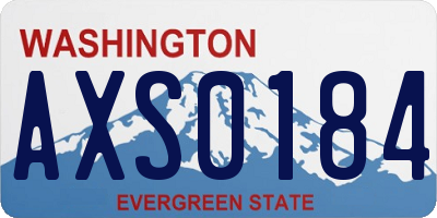 WA license plate AXS0184