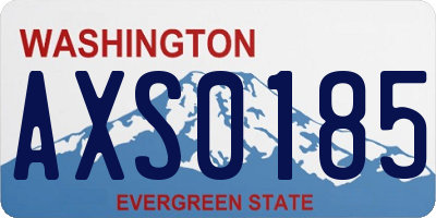 WA license plate AXS0185