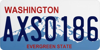 WA license plate AXS0186