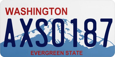 WA license plate AXS0187