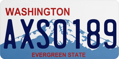 WA license plate AXS0189