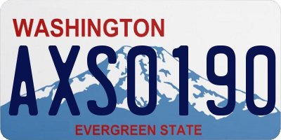 WA license plate AXS0190