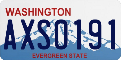 WA license plate AXS0191