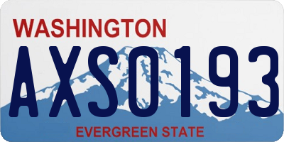 WA license plate AXS0193