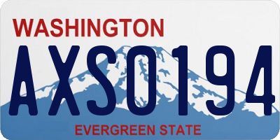 WA license plate AXS0194