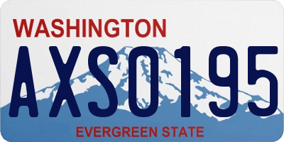WA license plate AXS0195