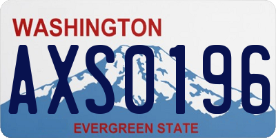 WA license plate AXS0196