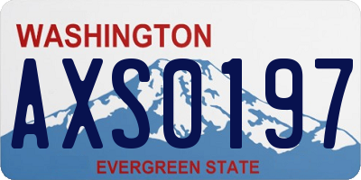 WA license plate AXS0197