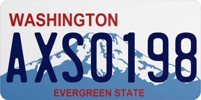 WA license plate AXS0198