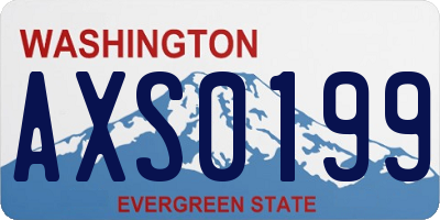 WA license plate AXS0199