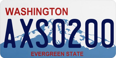 WA license plate AXS0200