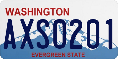 WA license plate AXS0201