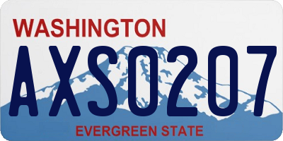 WA license plate AXS0207