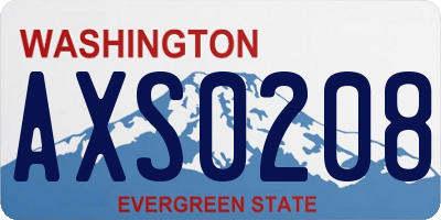 WA license plate AXS0208