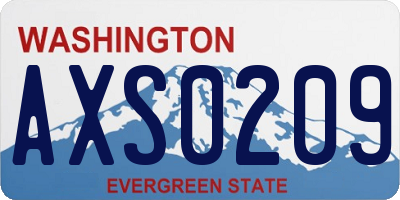 WA license plate AXS0209