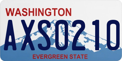 WA license plate AXS0210