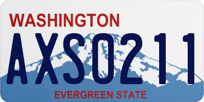 WA license plate AXS0211