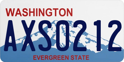 WA license plate AXS0212