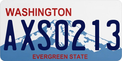 WA license plate AXS0213
