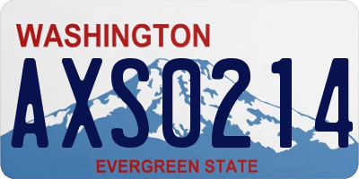 WA license plate AXS0214
