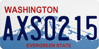 WA license plate AXS0215