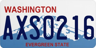 WA license plate AXS0216