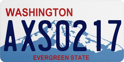 WA license plate AXS0217