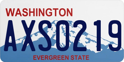 WA license plate AXS0219