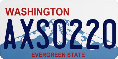 WA license plate AXS0220