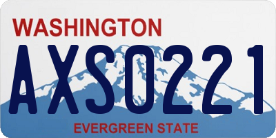WA license plate AXS0221