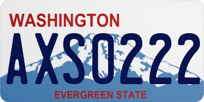 WA license plate AXS0222