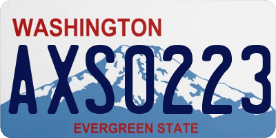 WA license plate AXS0223