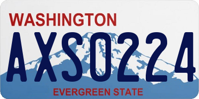 WA license plate AXS0224