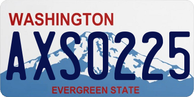 WA license plate AXS0225