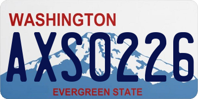 WA license plate AXS0226