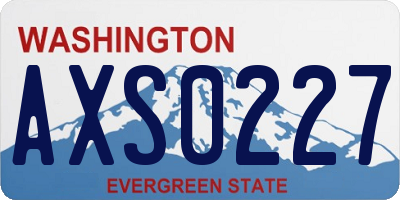 WA license plate AXS0227
