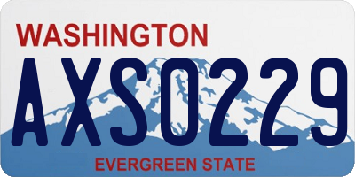 WA license plate AXS0229