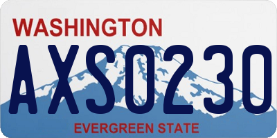 WA license plate AXS0230