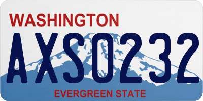 WA license plate AXS0232