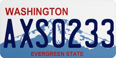 WA license plate AXS0233
