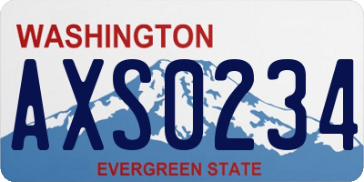 WA license plate AXS0234