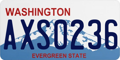 WA license plate AXS0236