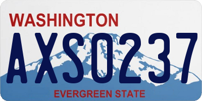 WA license plate AXS0237